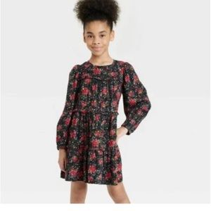 Cat & Jack Girls Long Sleeve Floral Dress